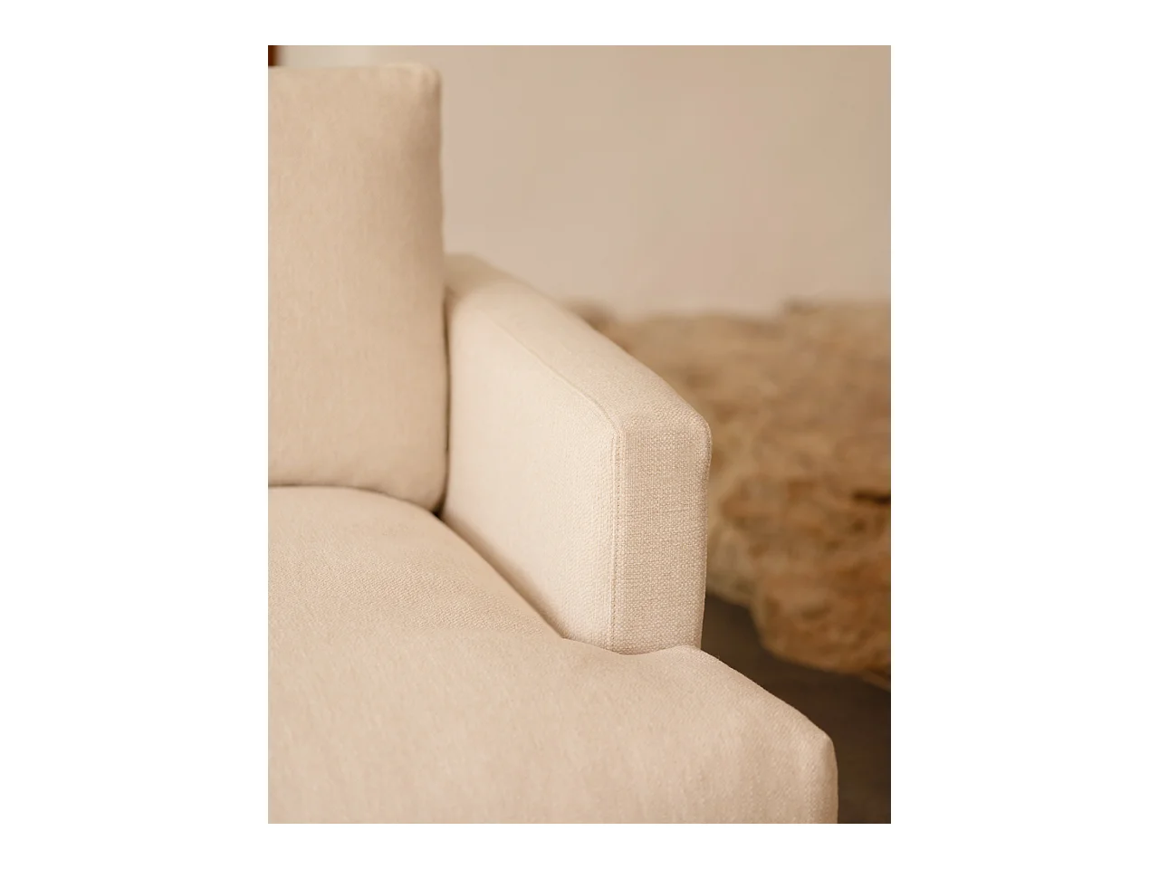 Fauteuil ton blanc cassé 105x108cm - LAIA - DECOWOOD