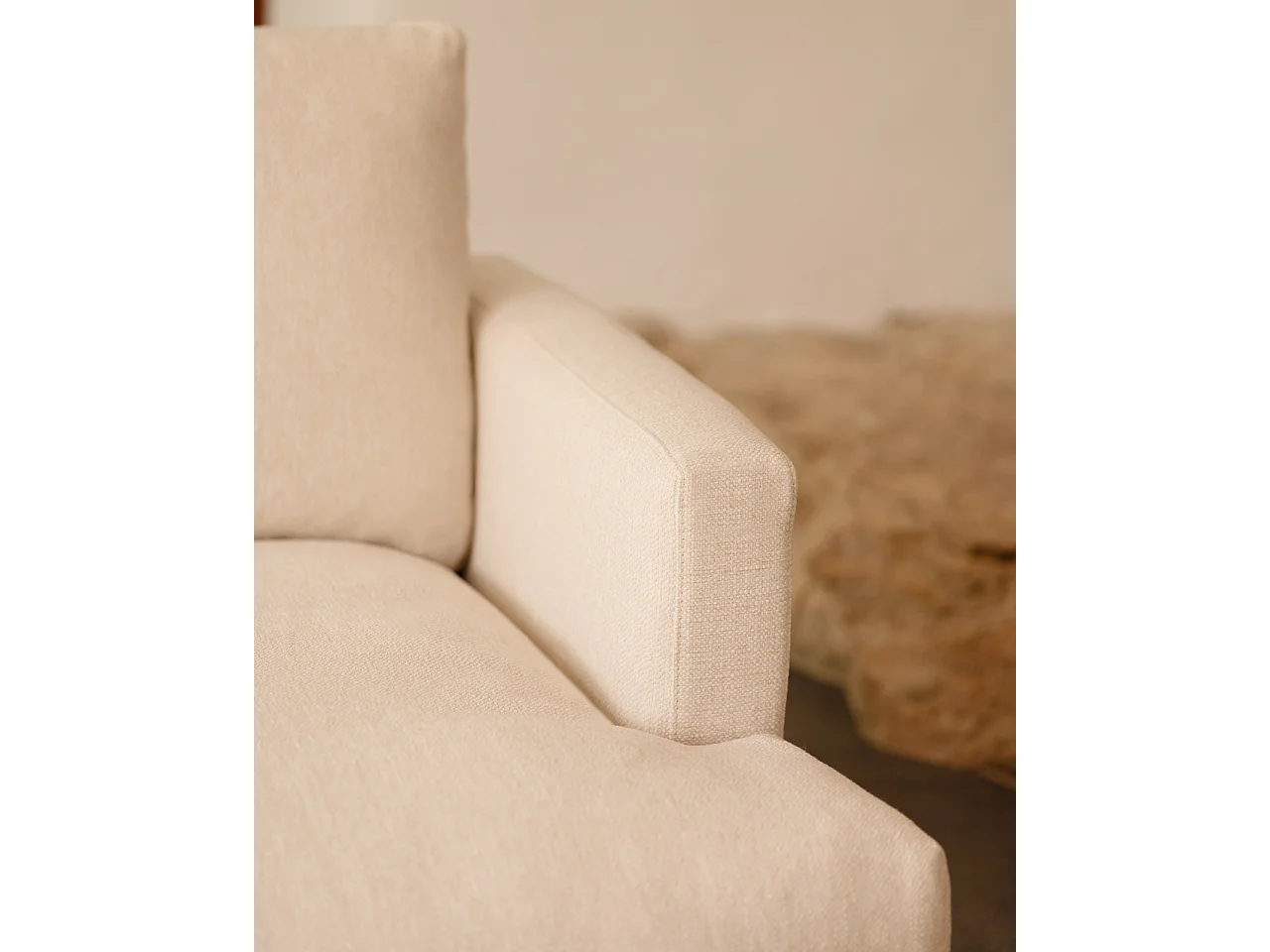 Poltrona tono bianco sporco 105x108cm - LAIA - DECOWOOD