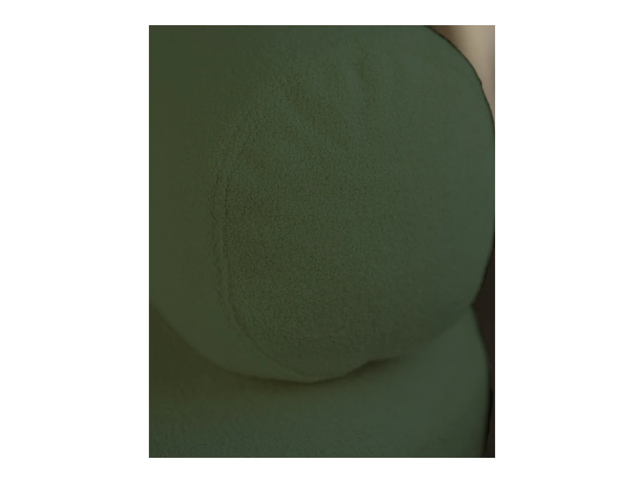 Fauteuil en bouclé rond couleur vert 105x50cm