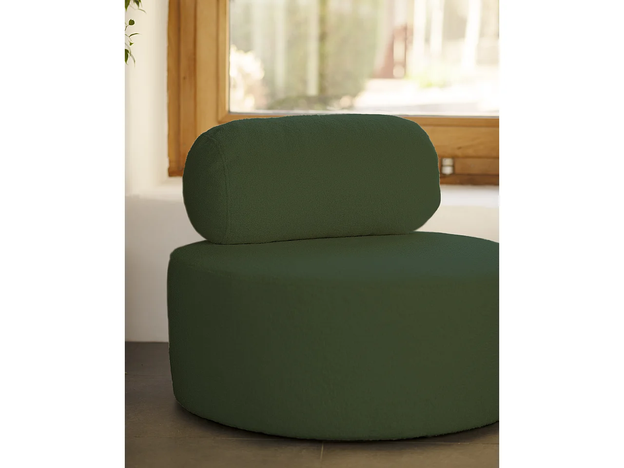 Poltrona rotonda di loop verde di 105x50cm