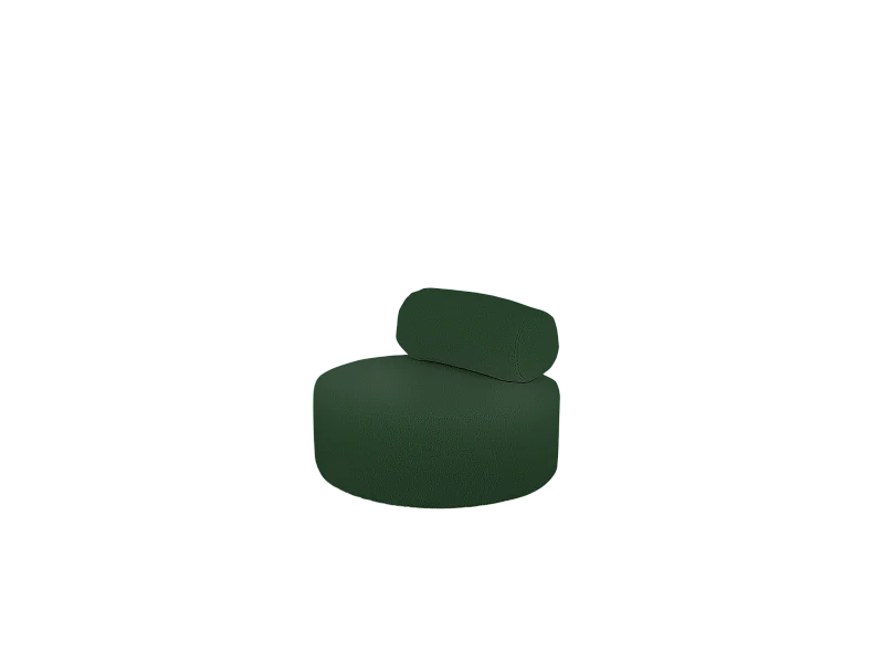 Fauteuil en bouclé rond couleur vert 105x50cm