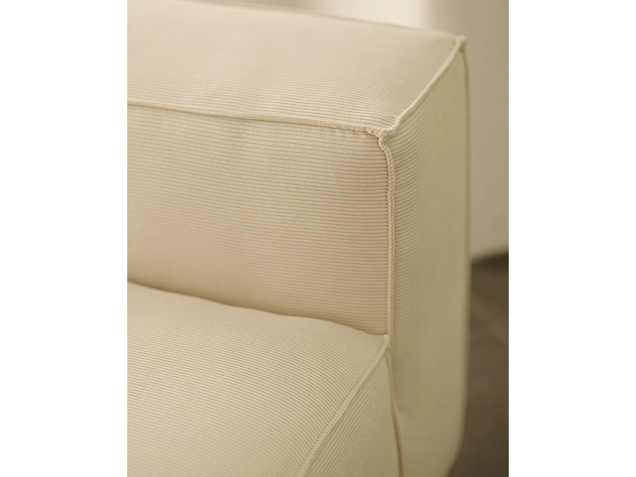 Sillón de pana color blanco 130x110cm - LOLA - DECOWOOD