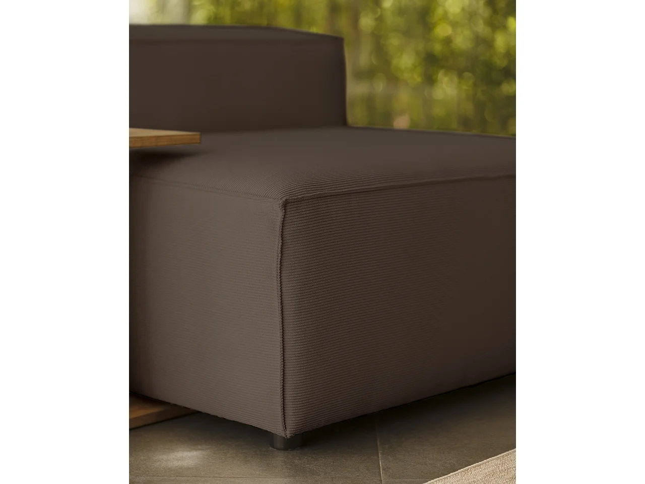 Sillón de pana color gris oscuro 130x110cm - LOLA - DECOWOOD