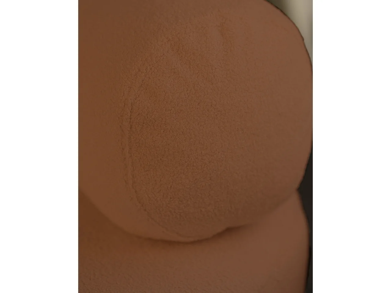 Sillón de buclé redonda color marron cobre 105x50cm - ANE - DECOWOOD