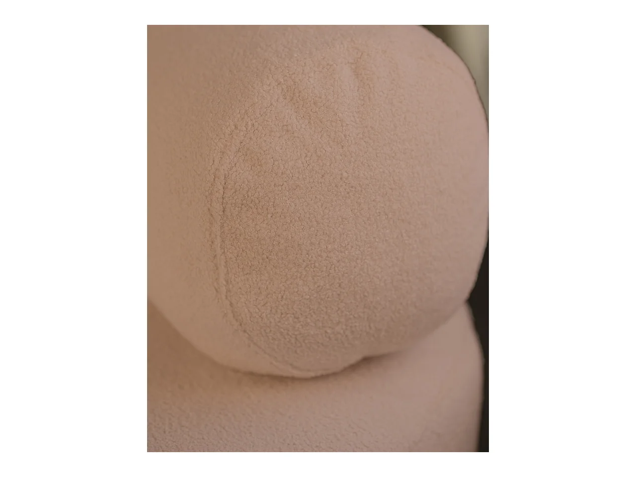 Fauteuil en bouclé rond couleur rose 105x50cm