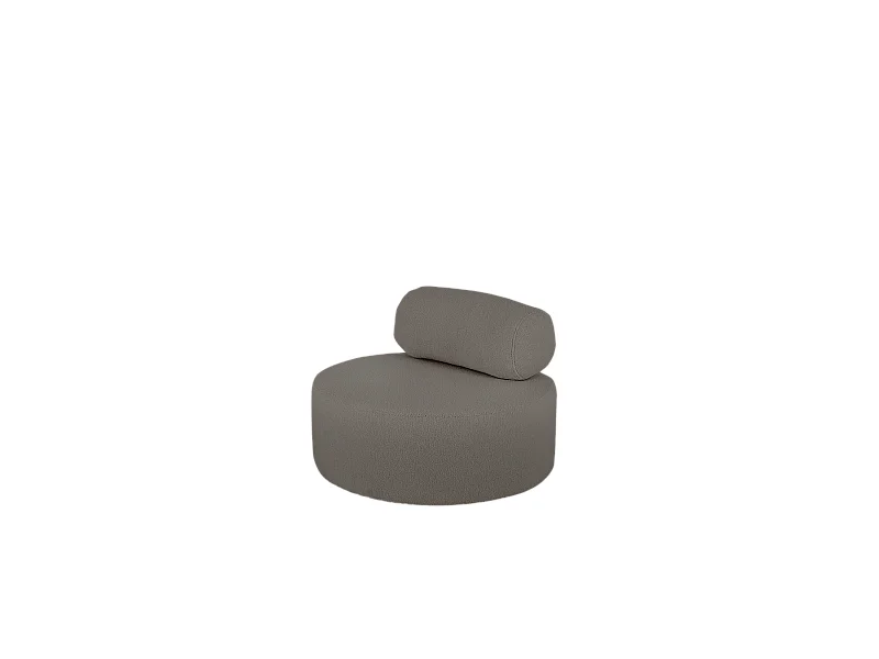 Sillón de buclé redonda color gris oscuro 105x50cm - ANE - DECOWOOD