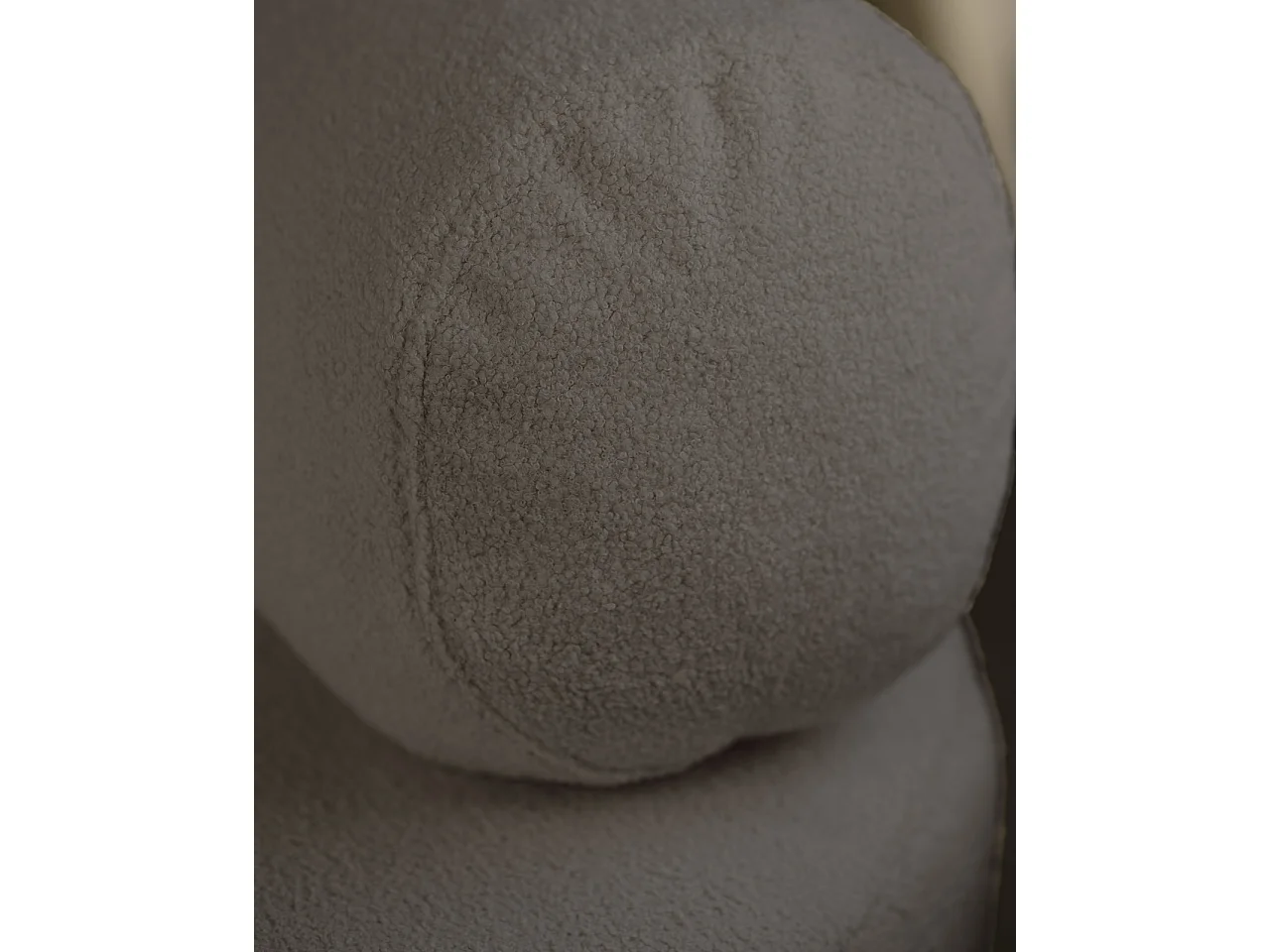 Sillón de buclé redonda color gris oscuro 105x50cm - ANE - DECOWOOD