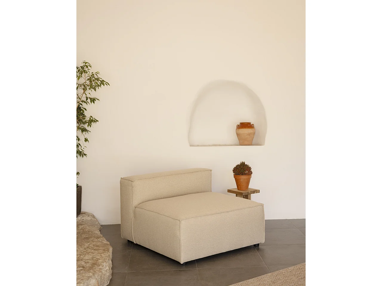 Sillón color marron beige 130x110cm - LOLA - DECOWOOD