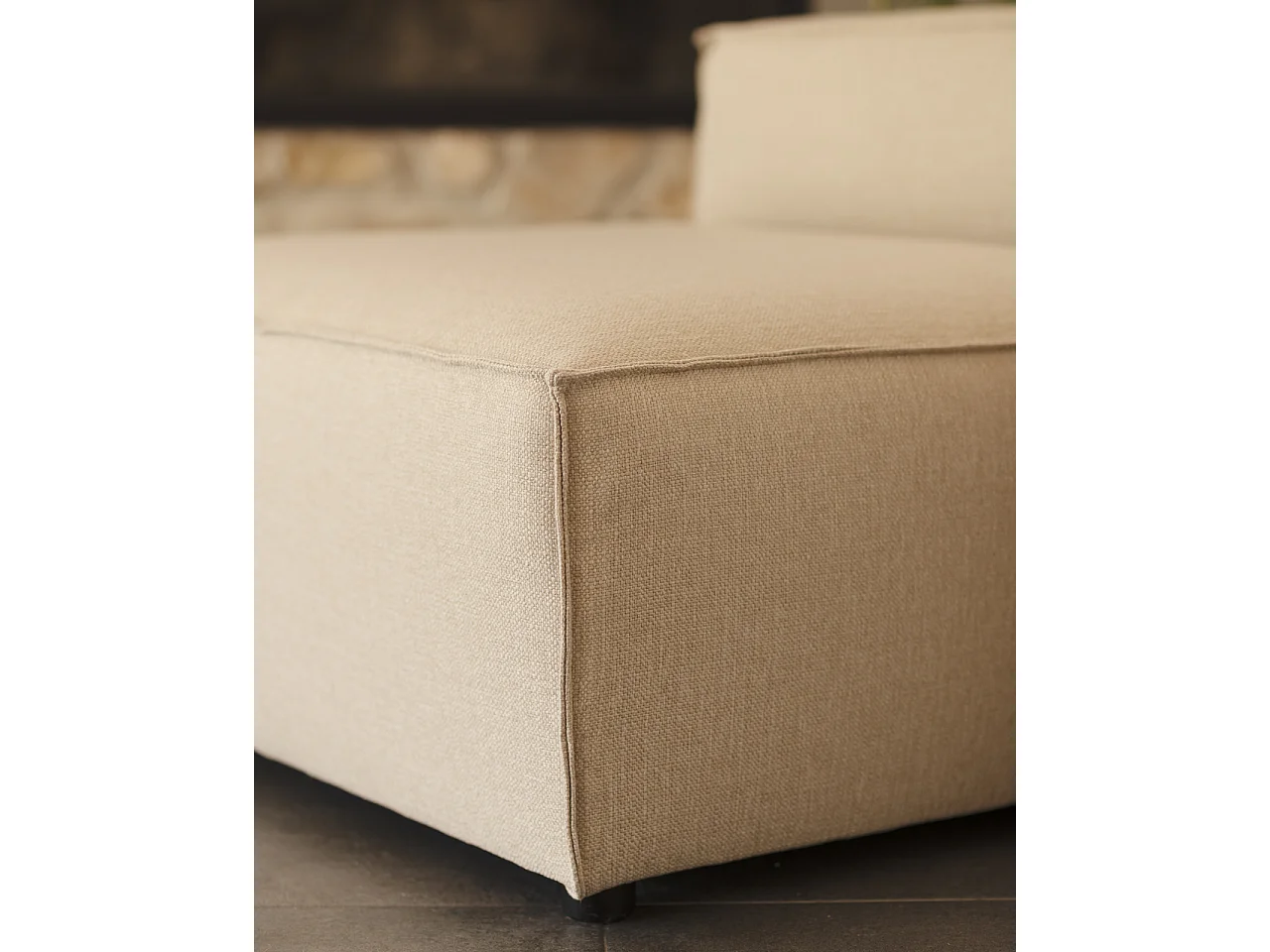 Sillón color marron beige 130x110cm - LOLA - DECOWOOD