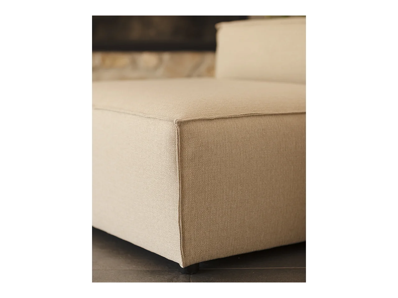 Fauteuil couleur marron beige 110x90cm