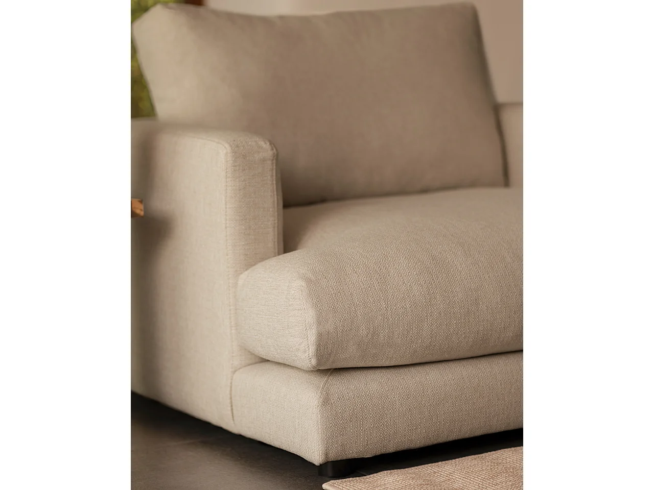 Fauteuil ton gris clair 105x108cm - LAIA - DECOWOOD