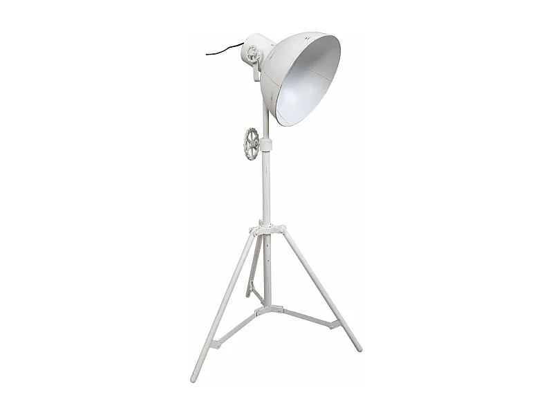 Lampada da terra in metallo bianco 30x30x105h