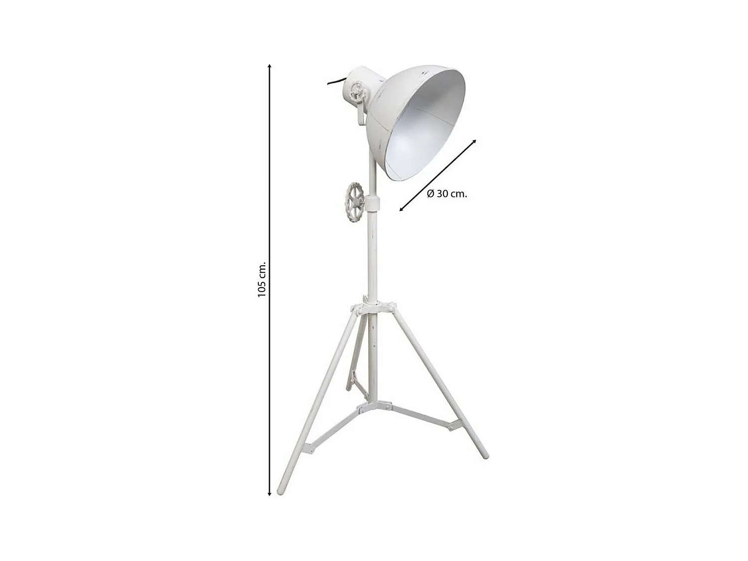 Lampada da terra in metallo bianco 30x30x105h
