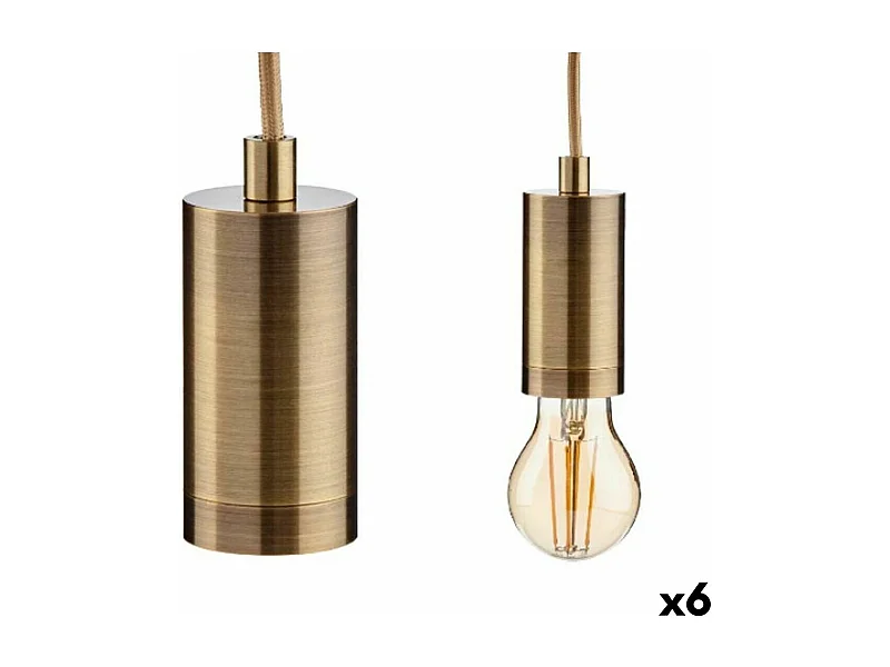 Lámpara colgante de metal dorado