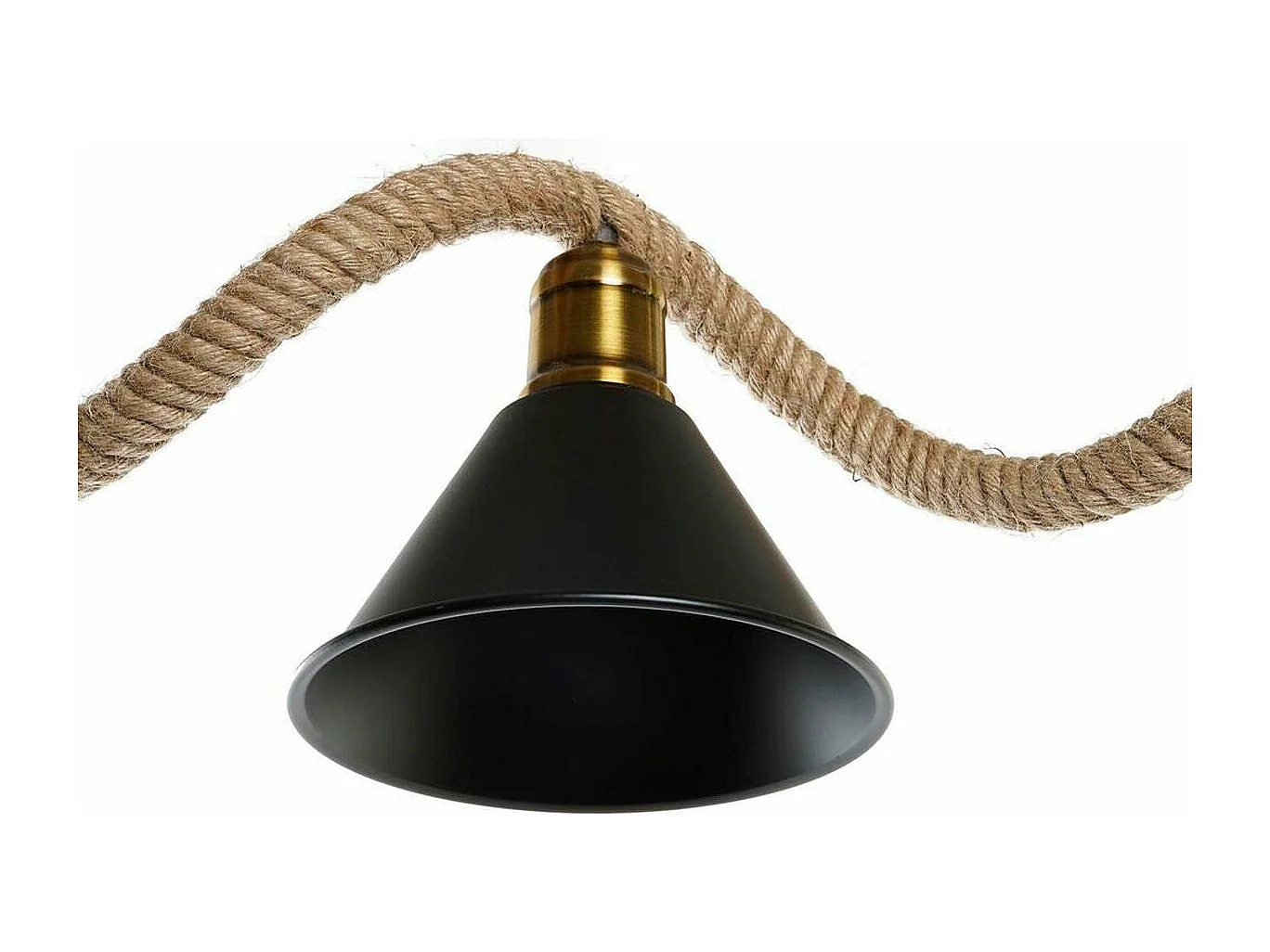 Suspension DKD Home Décor Naturel Noir Métal Cordé