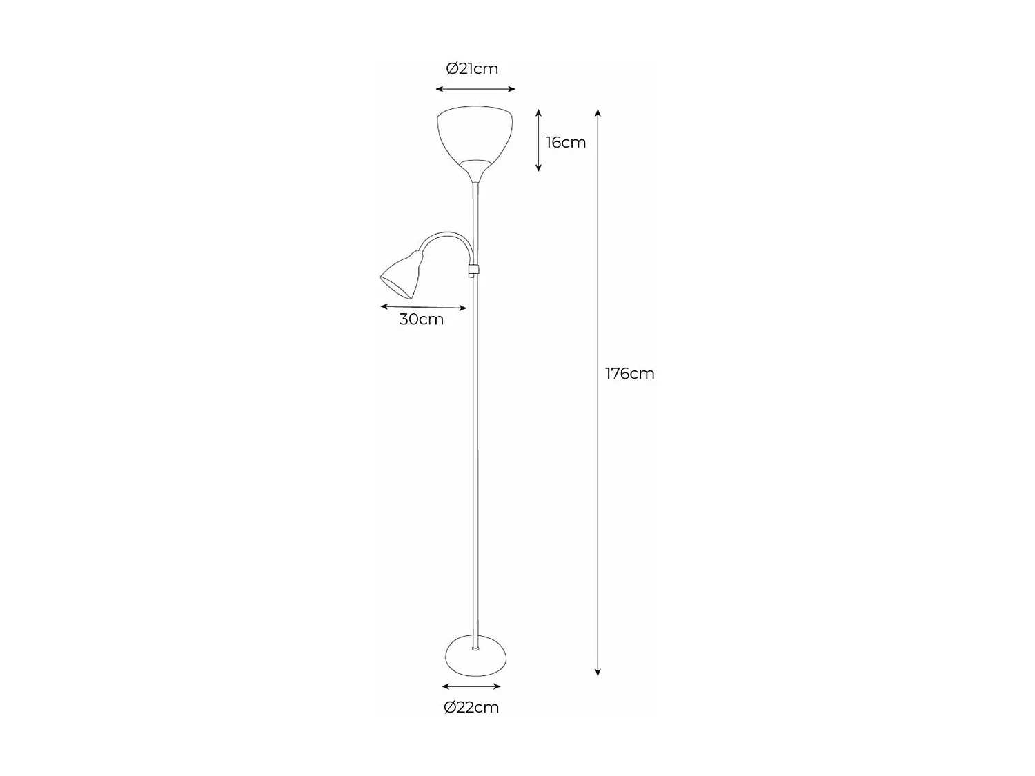 Lampadaire EDM Boston Argenté