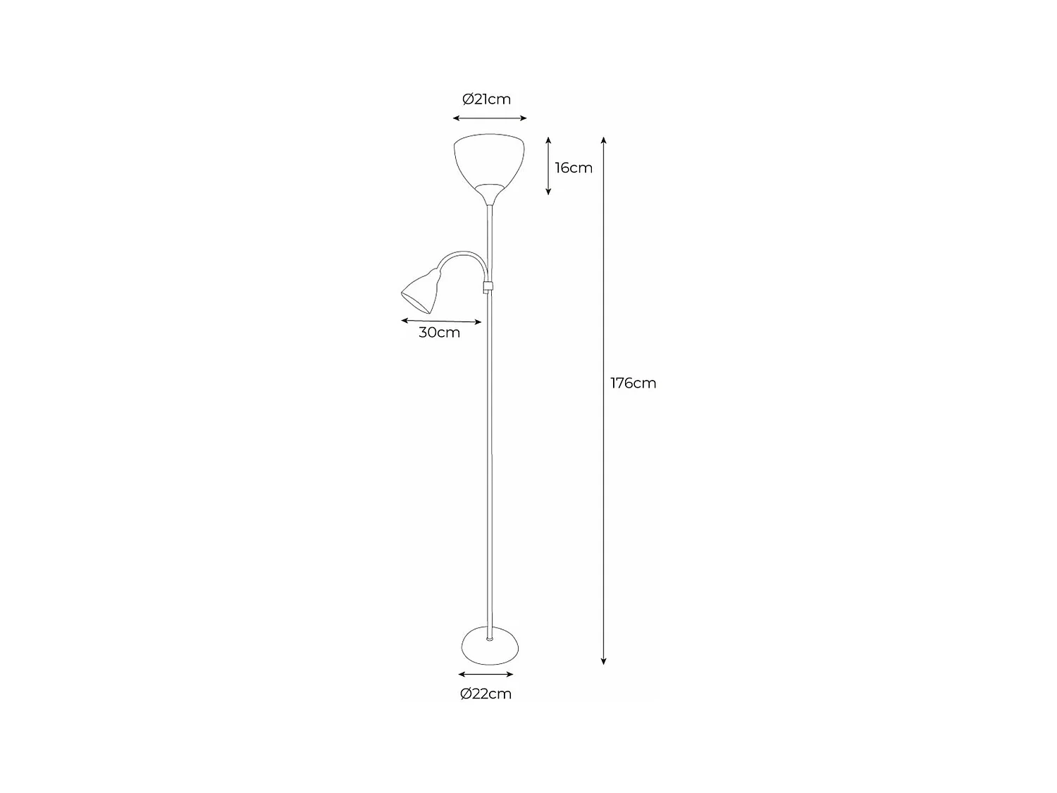 EDM Boston Lámpara de pie plateada