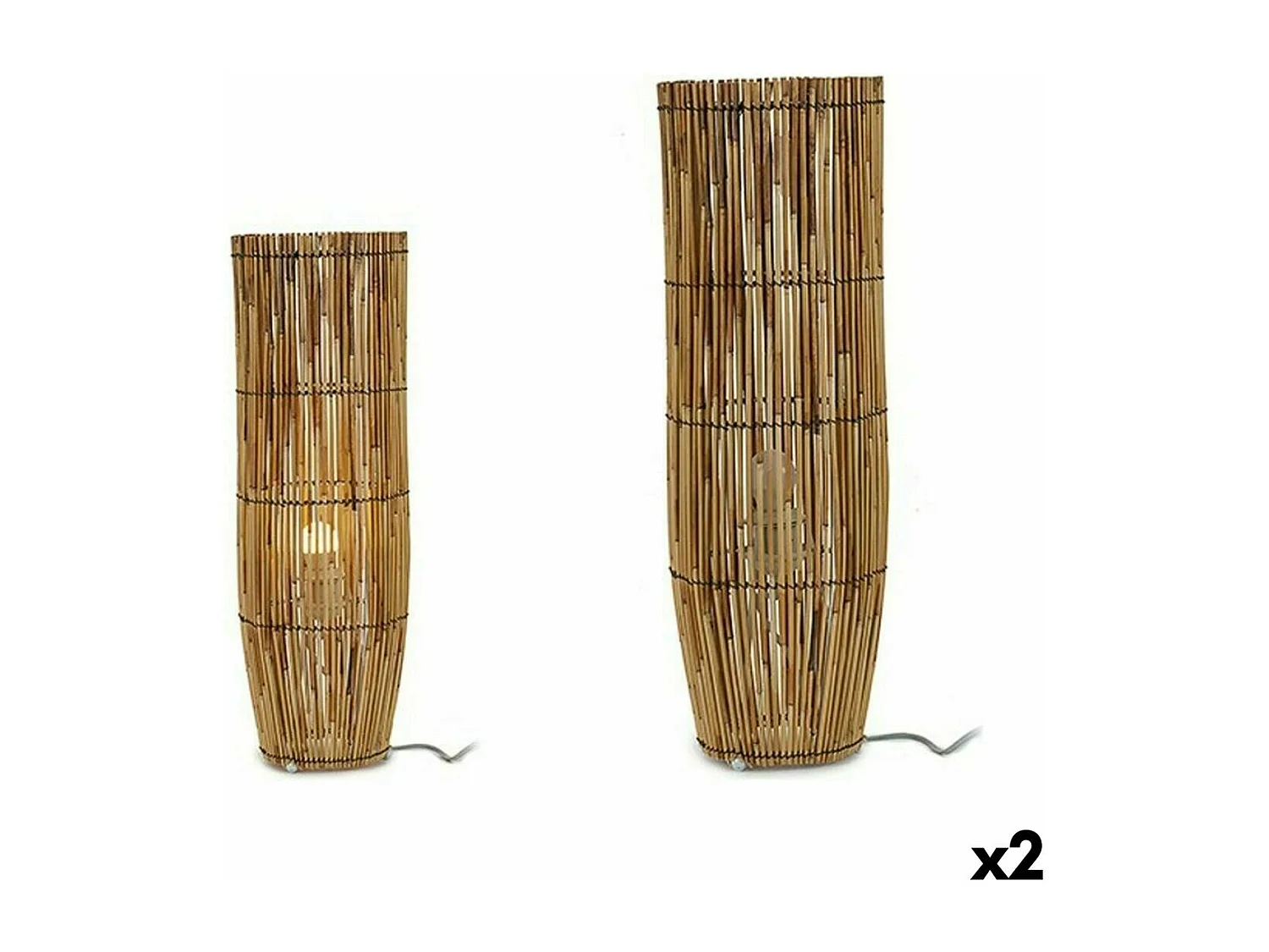 Lámpara de pie de bambú natural