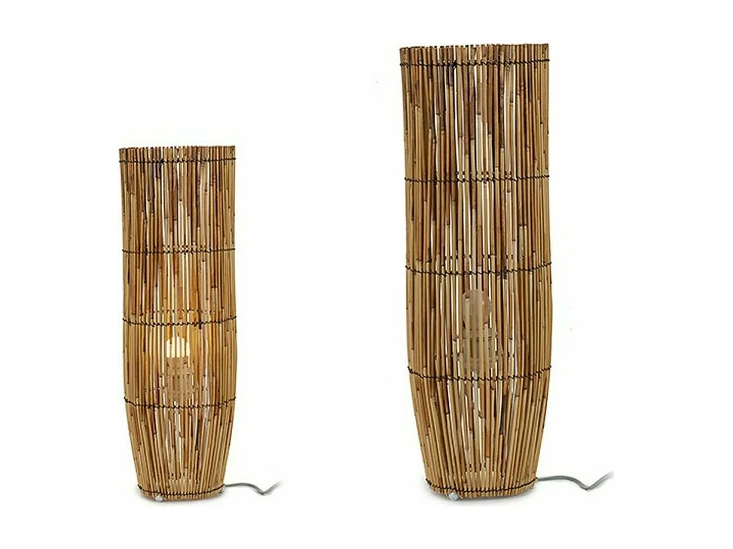 Lámpara de pie de bambú natural