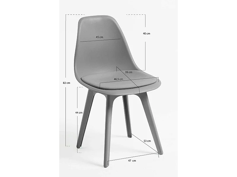 Sillas Comedor - Silla Dami Suprym - Gris oscuro