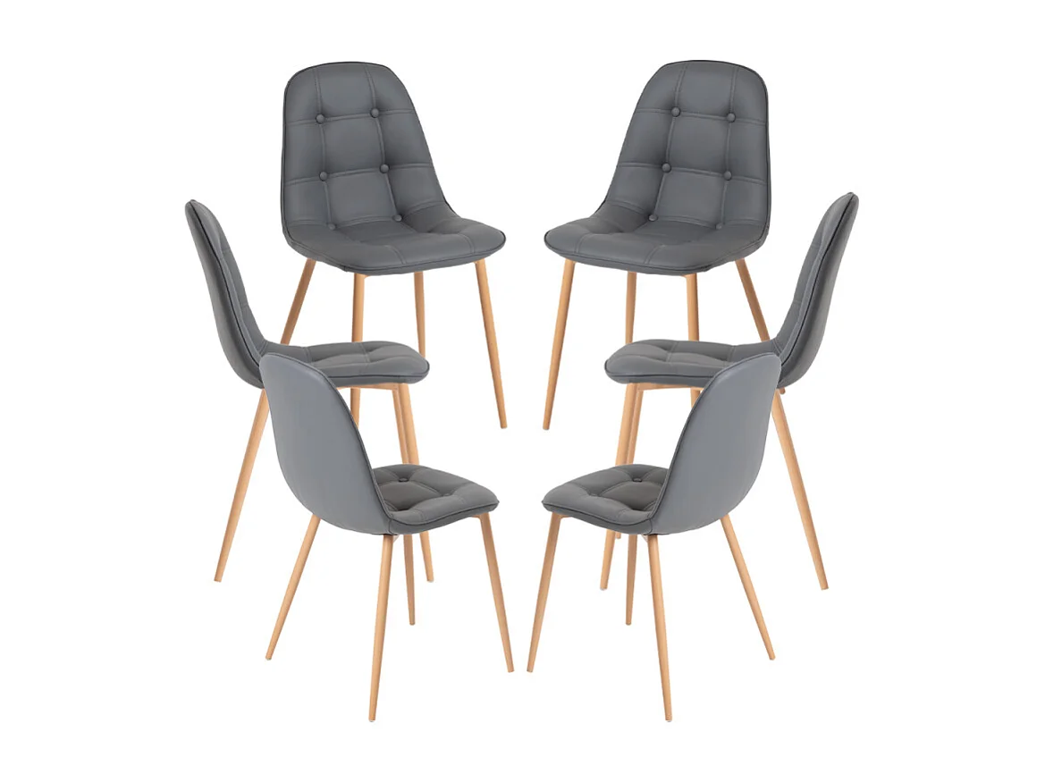 Packs Sillas Comedor - Pack 6 Sillas Plazi - Gris oscuro