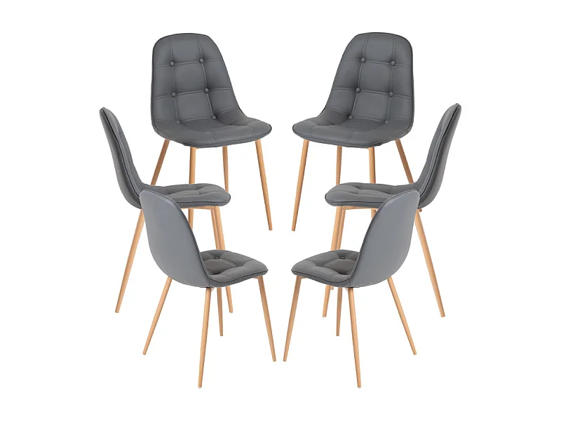 Packs Sillas Comedor - Pack 6 Sillas Plazi - Gris oscuro