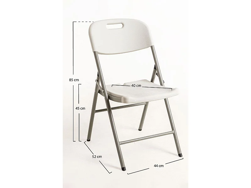 Packs Sillas Plegables - Pack 6 Sillas Plegables de jardín Resin - Blanco