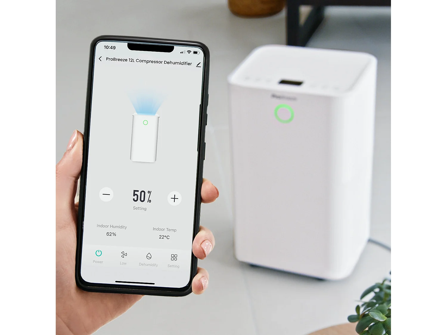 Pro Breeze Leiser Luftentfeuchter 12L/Tag OmniDry mit Wäschetrocknungsmodus und Steuerung über intelligente App für Räume bis 20 m²