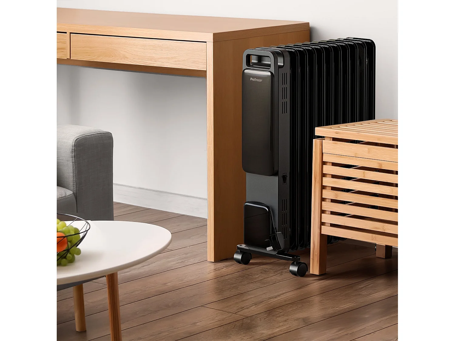 Pro Breeze Omniwarm radiateur à bain d'huile 2500w avec 11 ailettes, mode éco et affichage numérique - noir