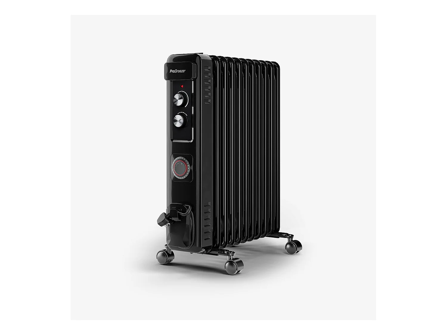 Pro Breeze Radiateur à huile compact de 2 500 w avec 11 ailettes et contrôle du thermostat