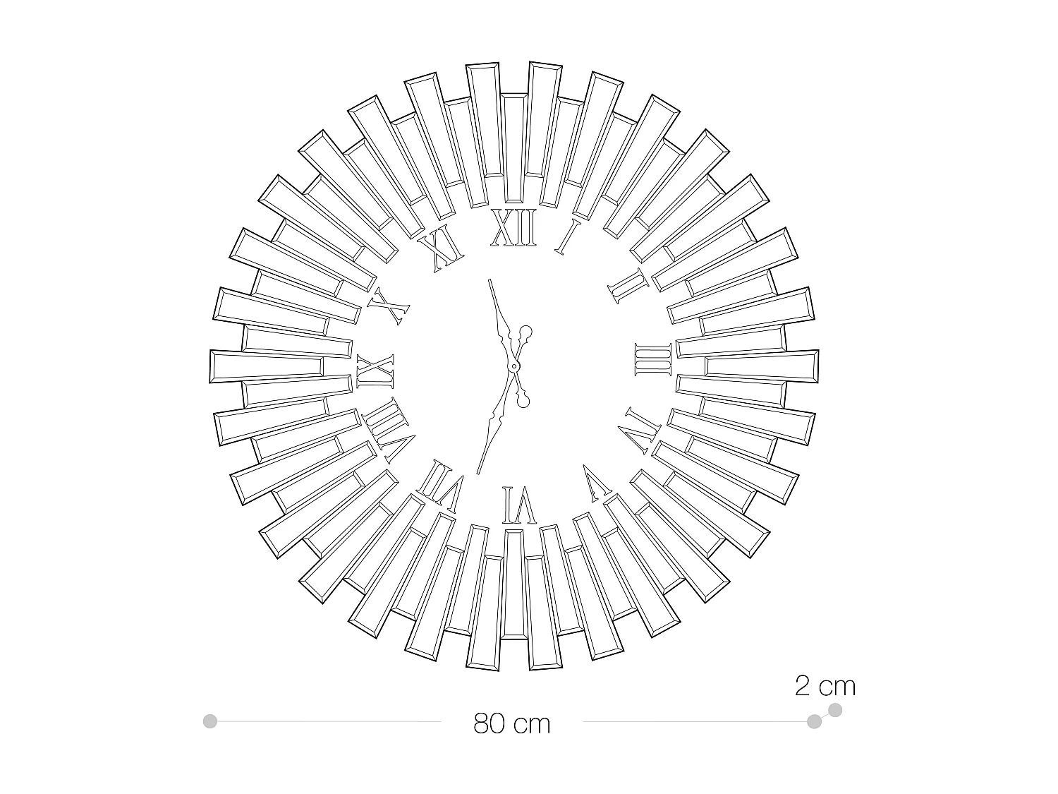 Specchio da Parete Rotondo con Orologio 80x80 cm Aika