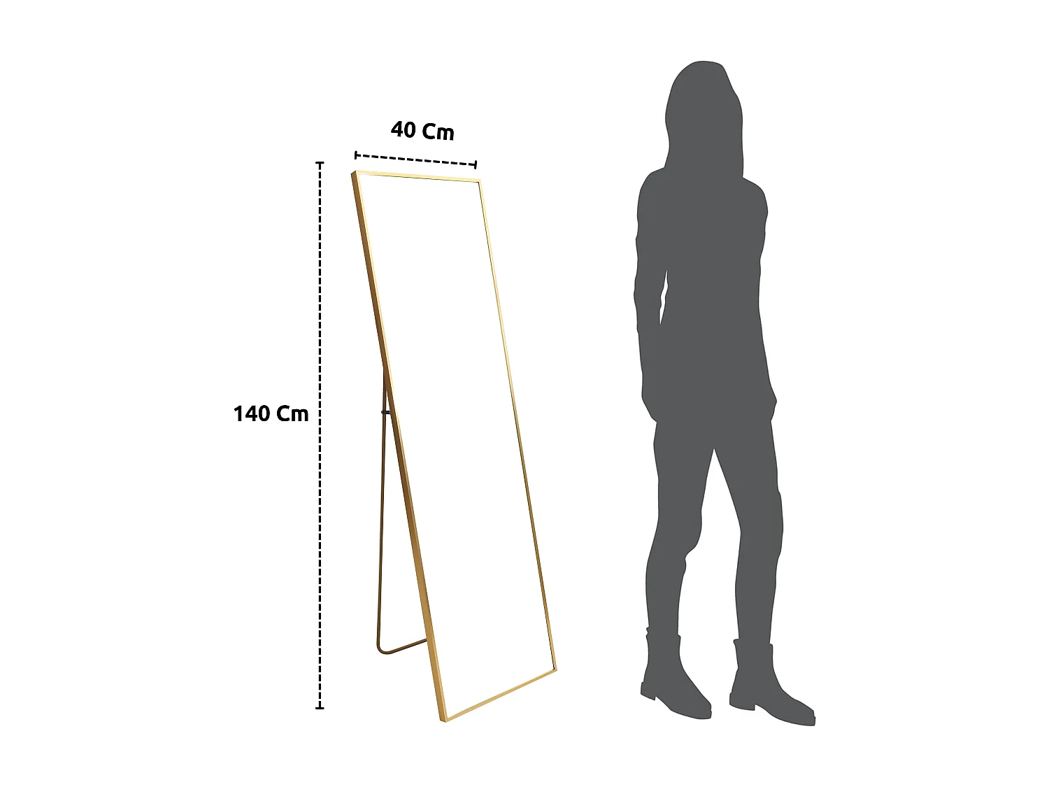 Specchiera da terra 40×150 cm May ORO