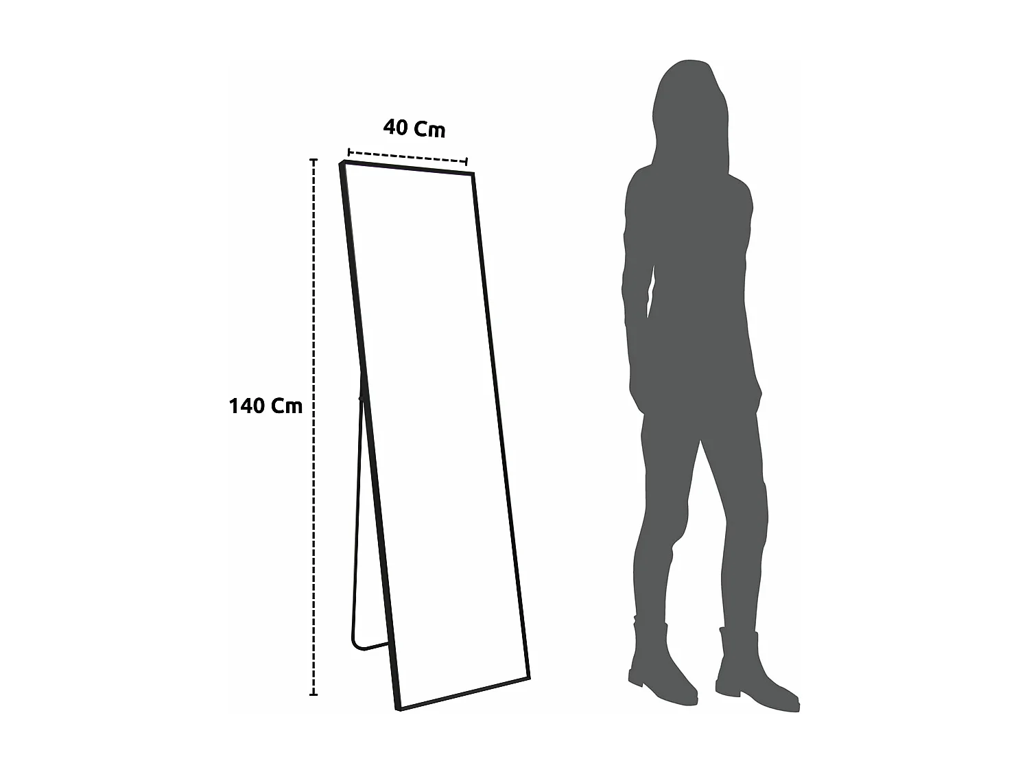 Specchiera da terra 40×150 cm May NERA