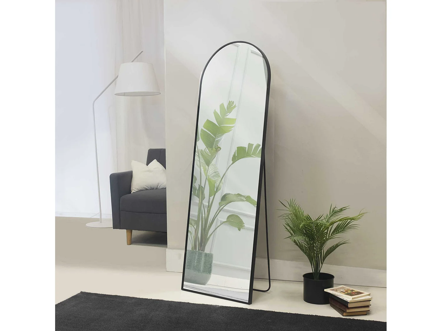 Specchiera ad arco da terra 53×162 cm Daisy NERA