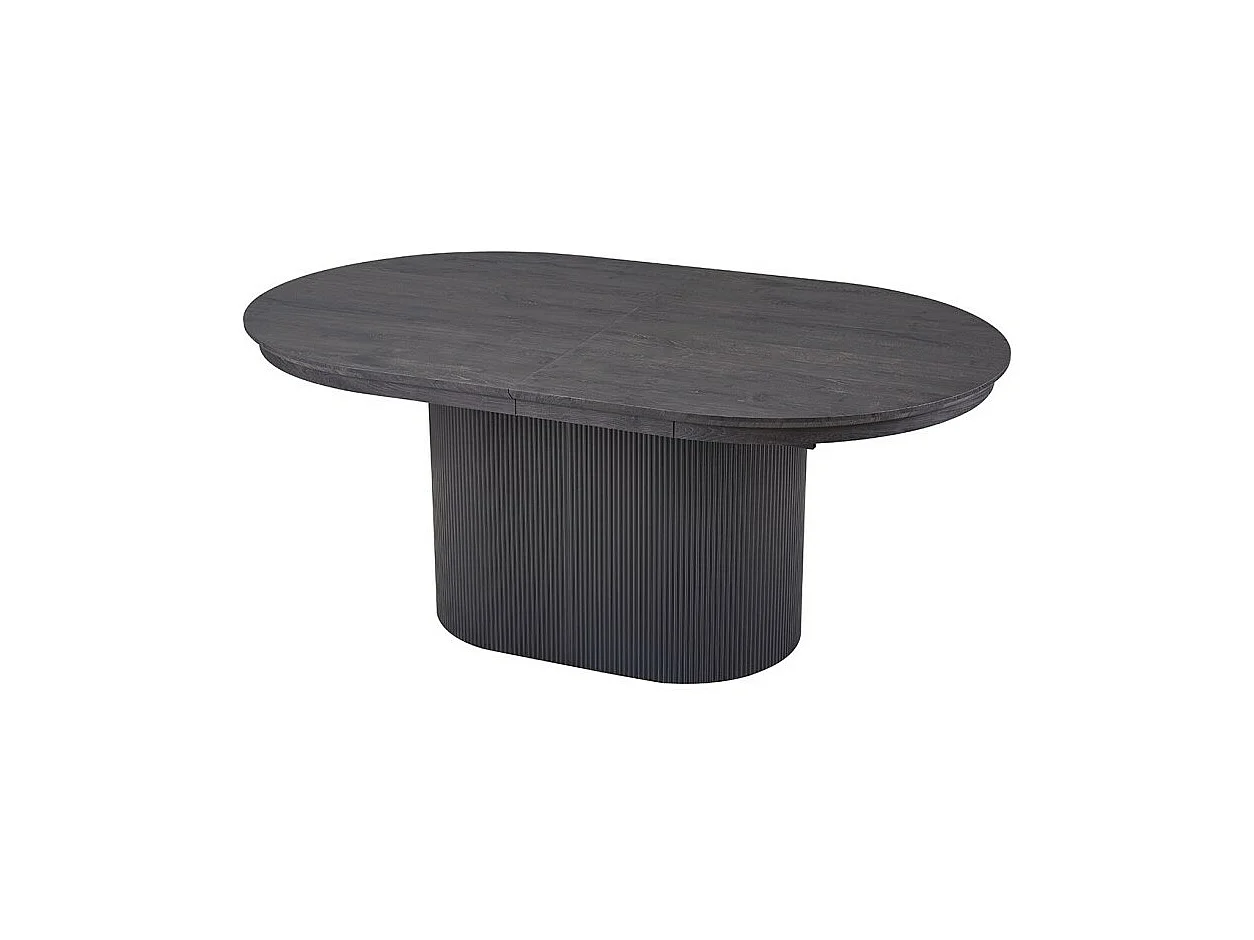 Table extensible VAGOS – 180-220 cm – Forme ovale – Coloris brun foncé – Style Design