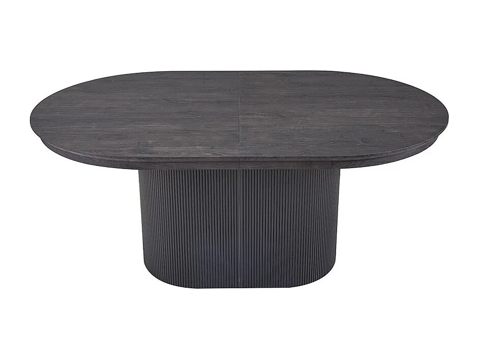 Table extensible VAGOS – 180-220 cm – Forme ovale – Coloris brun foncé – Style Design