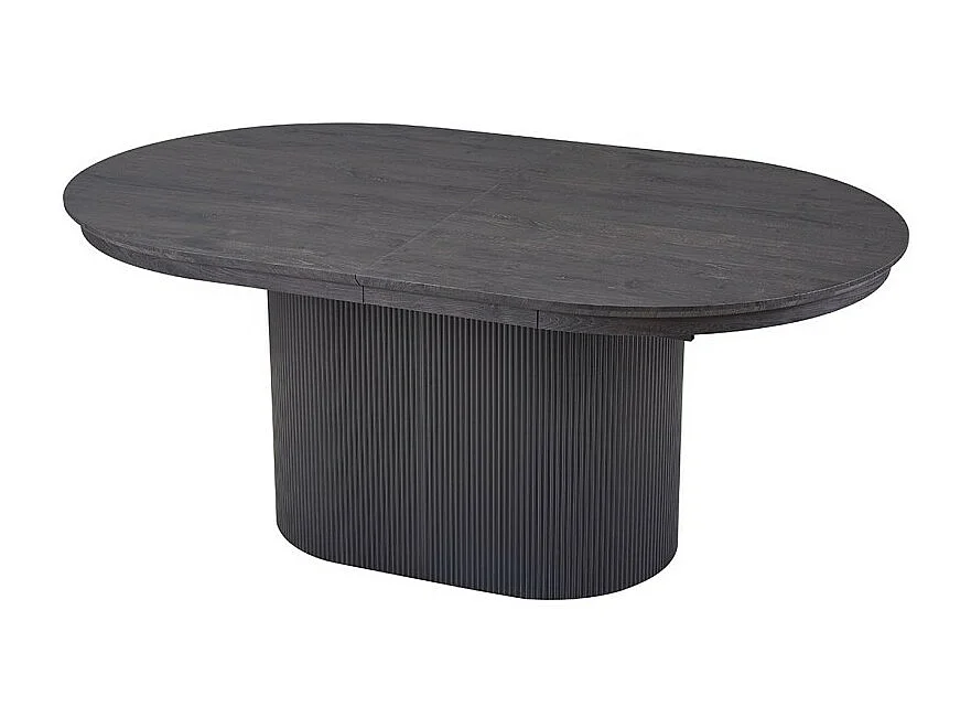 Table extensible VAGOS – 180-220 cm – Forme ovale – Coloris brun foncé – Style Design