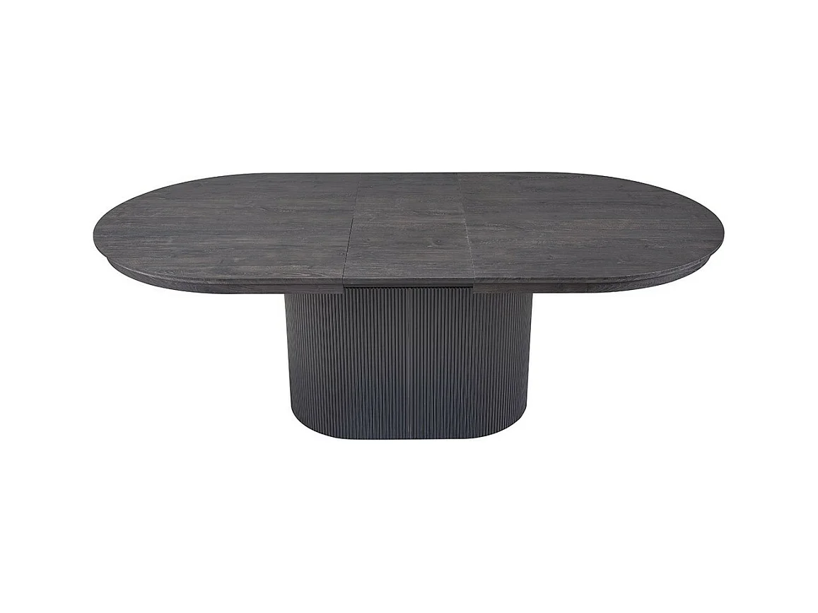 Table extensible VAGOS – 180-220 cm – Forme ovale – Coloris brun foncé – Style Design