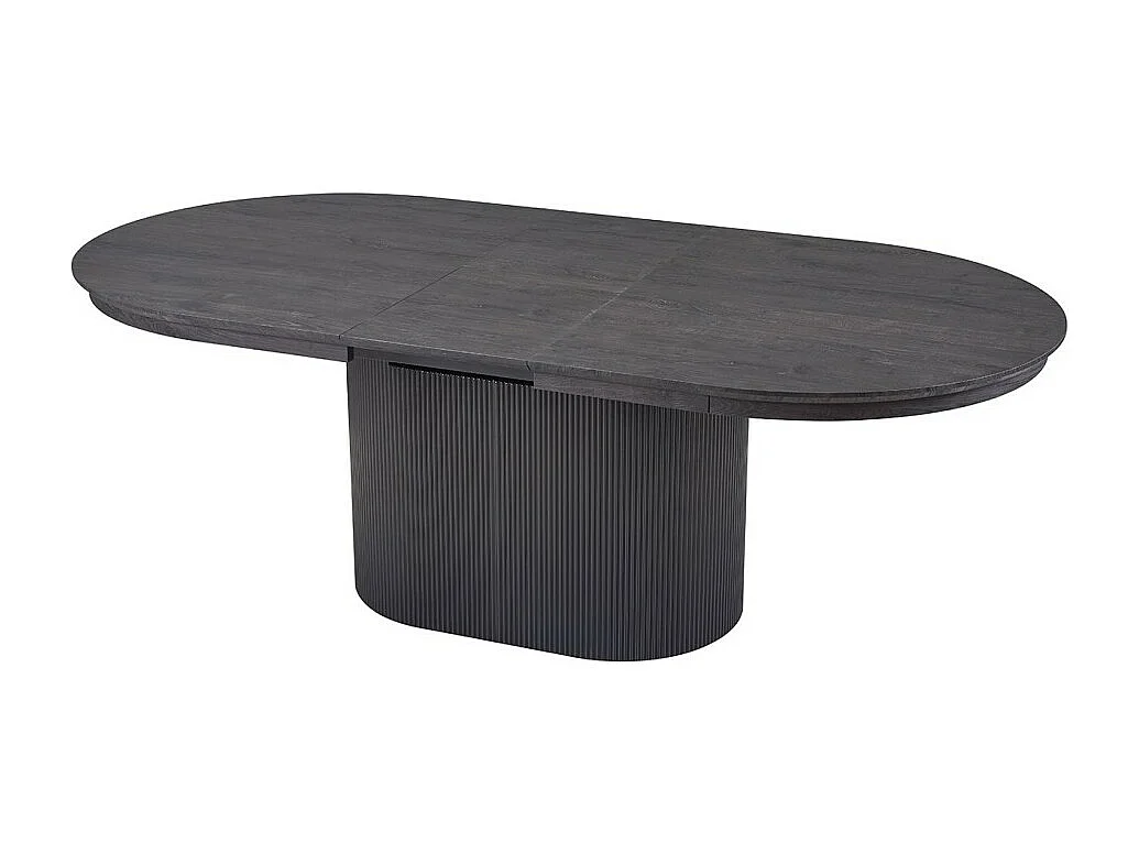 Mesa extensible VAGOS – 180-220 cm – Forma ovalada – Color marrón oscuro – Estilo Diseño