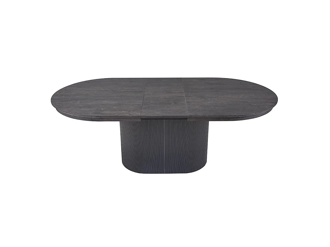 Uitschuifbare tafel VAGOS – 180-220 cm – Ovale vorm – Donkerbruine kleur – Design stijl