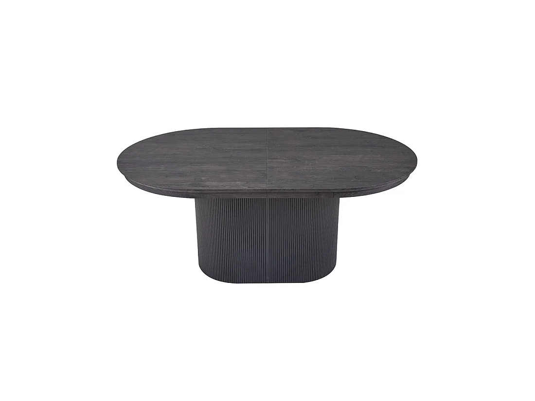 Uitschuifbare tafel VAGOS – 180-220 cm – Ovale vorm – Donkerbruine kleur – Design stijl