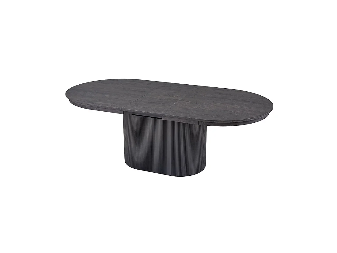 Uitschuifbare tafel VAGOS – 180-220 cm – Ovale vorm – Donkerbruine kleur – Design stijl