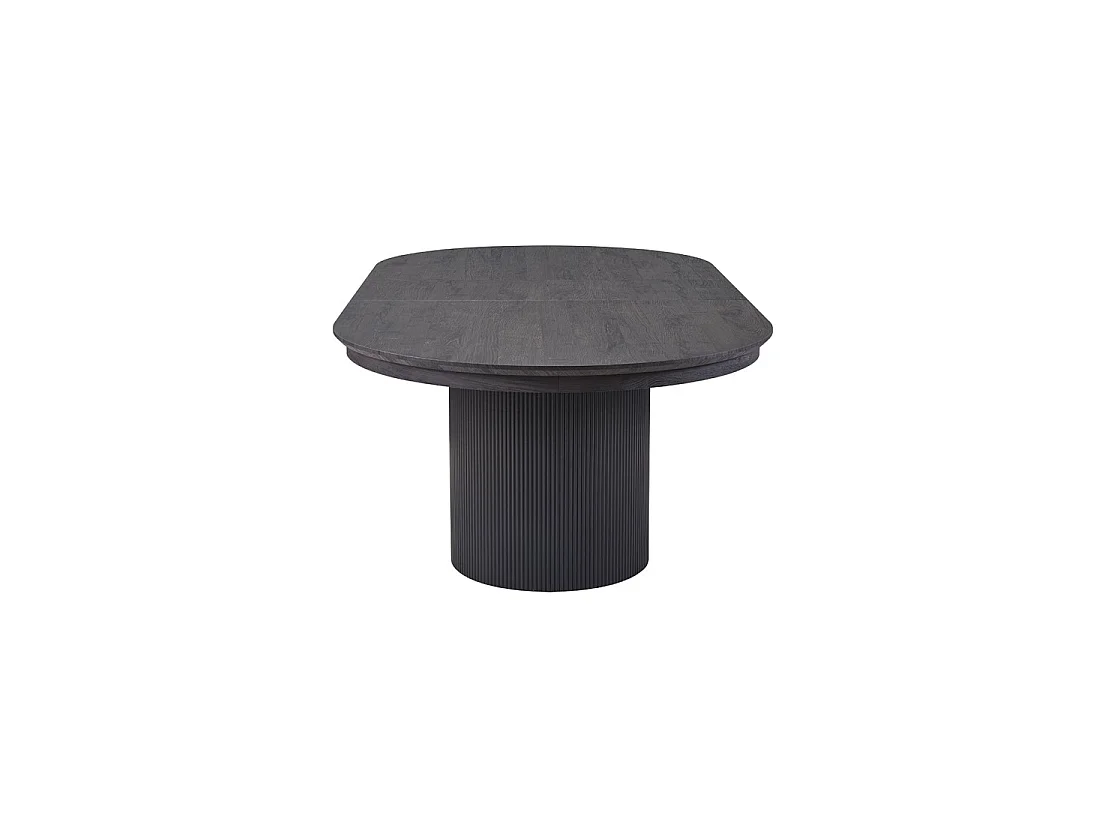 Uitschuifbare tafel VAGOS – 180-220 cm – Ovale vorm – Donkerbruine kleur – Design stijl