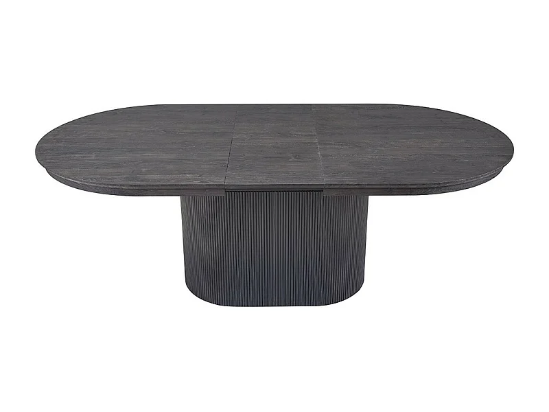 Uitschuifbare tafel VAGOS – 180-220 cm – Ovale vorm – Donkerbruine kleur – Design stijl