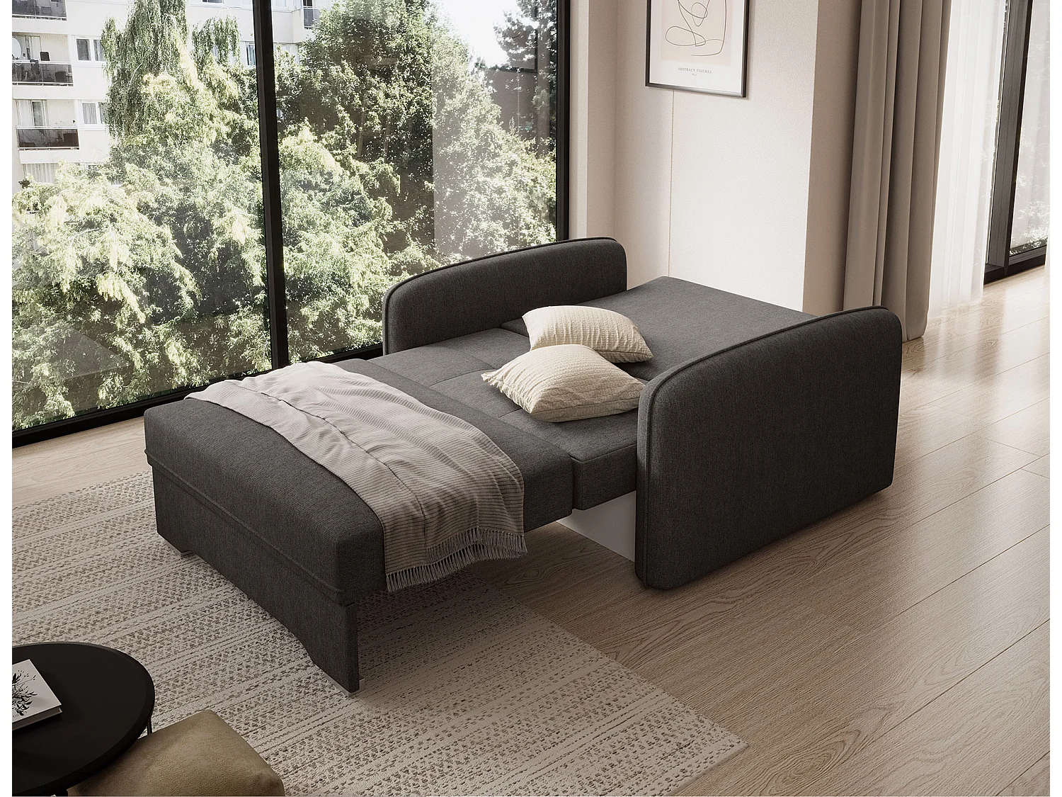 LANY converteerbare fauteuil - Compact en ingenieus-Kleur Houtskool grijs