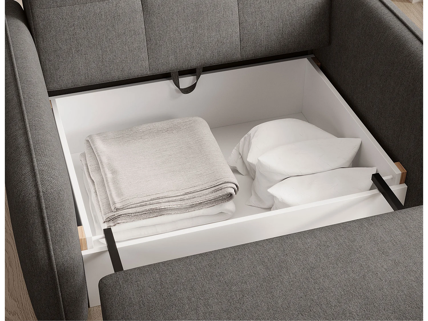 LANY converteerbare fauteuil - Compact en ingenieus-Kleur Houtskool grijs