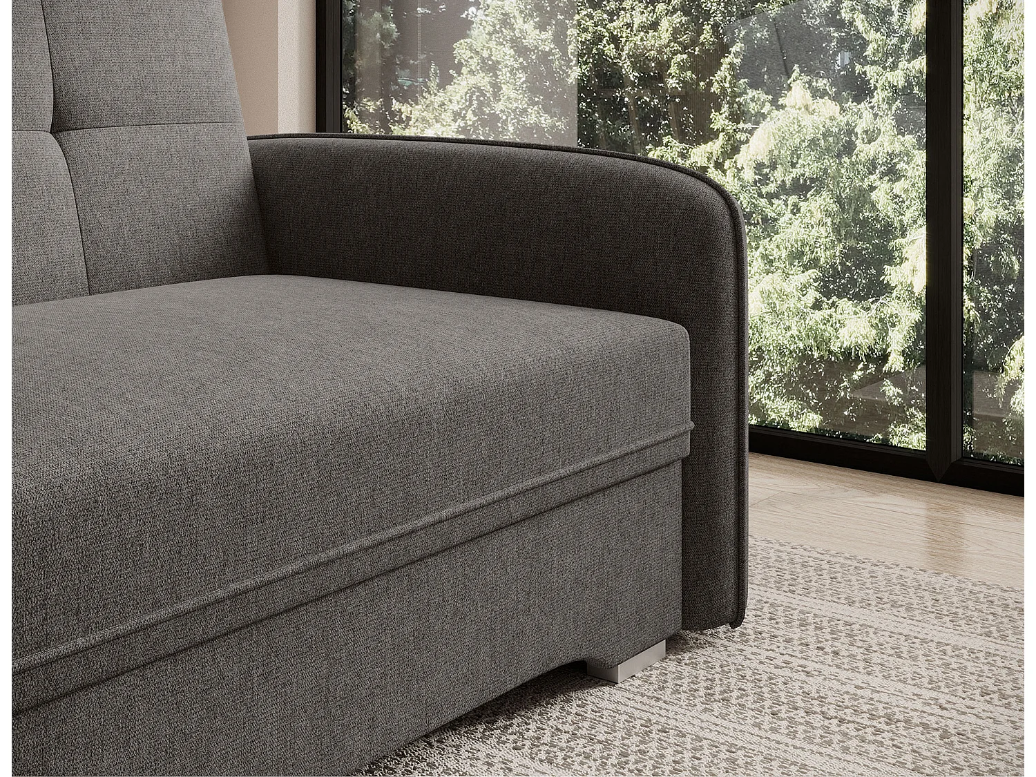 LANY converteerbare fauteuil - Compact en ingenieus-Kleur Houtskool grijs