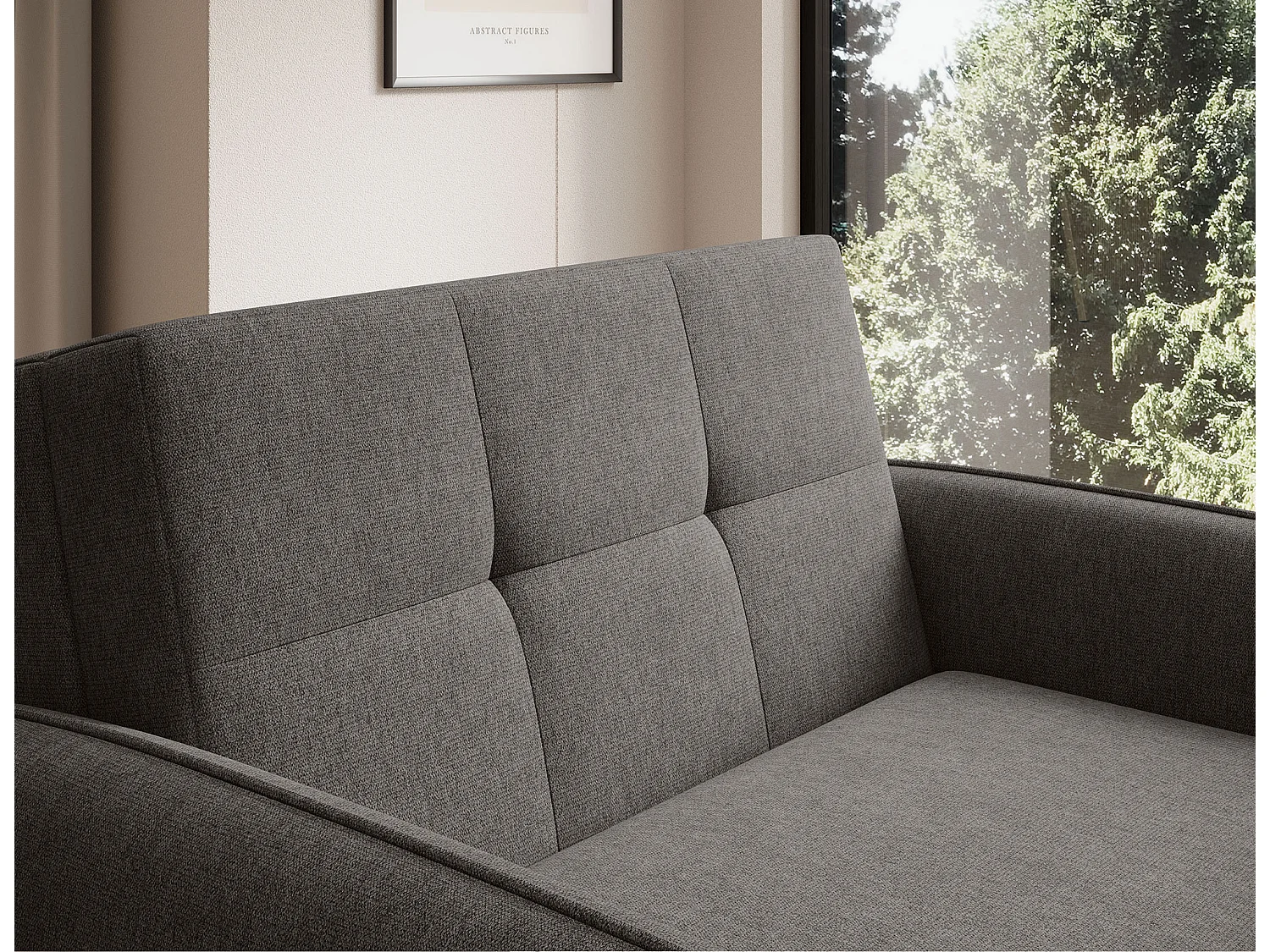 LANY converteerbare fauteuil - Compact en ingenieus-Kleur Houtskool grijs