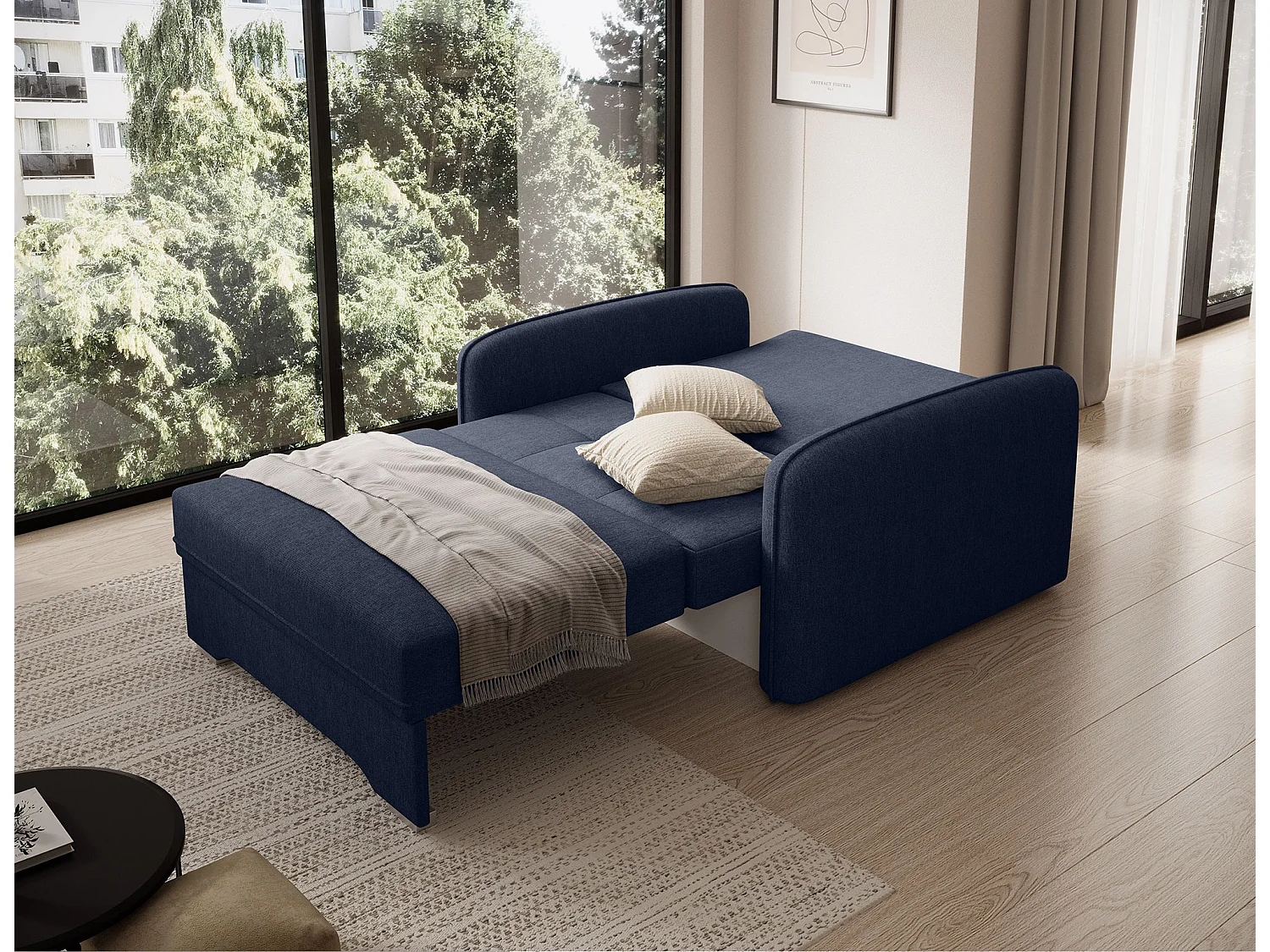 Fauteuil convertible LANY - Compact et ingénieux-Bleu foncé