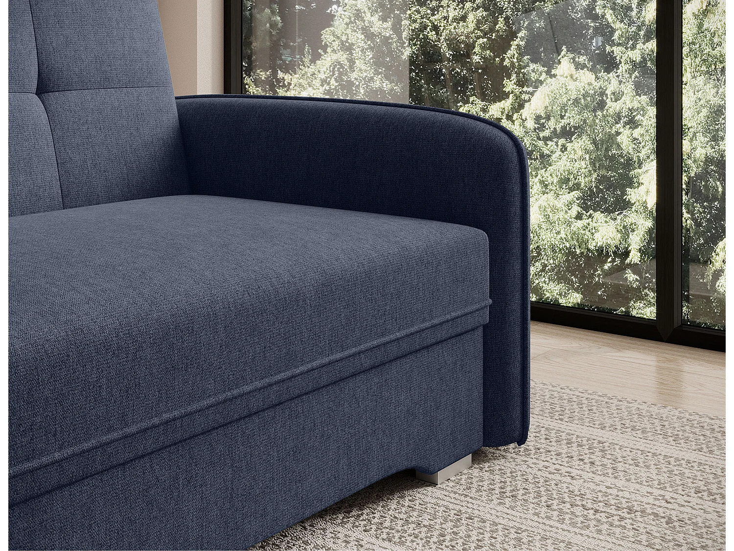 Fauteuil convertible LANY - Compact et ingénieux-Bleu foncé